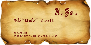 Máthé Zsolt névjegykártya