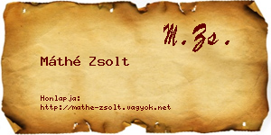 Máthé Zsolt névjegykártya